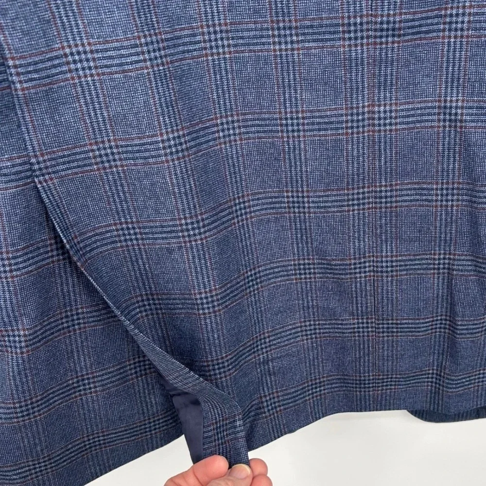 Jos. A. Bank Sport Coat Mens 50L Blue Glen Plaid 100% Wool Signature Big & Tall